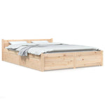 ZNTS 3103559 Bed Frame without Mattress with Drawers 140x200 cm