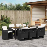 Garden Dining Set 9 pcs Black Poly Rattan 3380592
