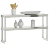 Work Table Overshelf 2-Tier 110x30x65 cm Stainless Steel 376449