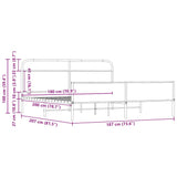 Metal Bed Frame without Mattress Sonoma Oak 180x200 cm Super King 3318695