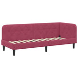 Corner Bed Frame with Headboard Wine Red 80 x 200 cm Velvet 42016590