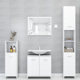 ZNTS Bathroom Cabinet High Gloss White 30x30x95 cm Engineered Wood 802594