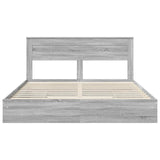 Storage Bed Grey Sonoma 200 x 200 cm Engineered Wood 3409892