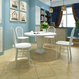 Dining Chairs 4 pcs White Solid Rubber Wood 242027