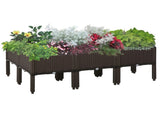 Set of 6 26L Garden Raised Bed Elevated Patio Flower Plant Planter Box PP Vegetables Planting T3398P322073