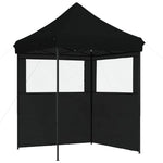 Foldable Party Tent Pop-Up with 2 Sidewalls Black 4004998