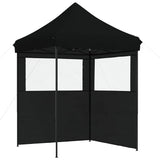 Foldable Party Tent Pop-Up with 2 Sidewalls Black 4004998