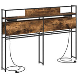 Storage Headboard with Shelf Smoked oak 140 cm Engineered wood 859642