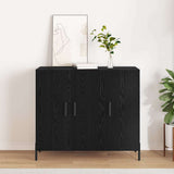 Sideboard Black Oak 90 x 34 x 80 cm Engineered Wood 869081