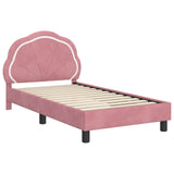 Children's Bed Frame with Headboard Pink 80 x 160 cm Velvet 42010904
