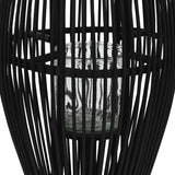 Hanging Candle Lantern Holder Bamboo Black 95 cm 246812