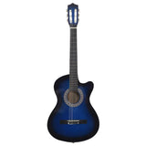 Western Classical Cutaway Guitar with 6 Strings Blue Shaded 38 70134
