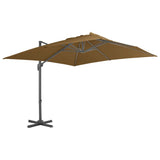 Garden Parasol with Portable Base Taupe 276348