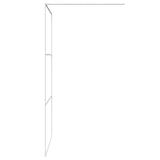 Walk-in Shower Wall White 115x195 cm Clear ESG Glass 152123