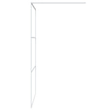 Walk-in Shower Wall White 115x195 cm Clear ESG Glass 152123