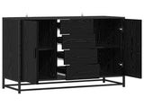 Sideboard Black Oak 92 x 35 x 76 cm Engineered Wood 3439157