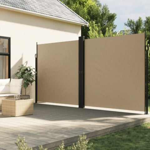 ZNTS Retractable Side Awning Beige 220x1200 cm 4004870