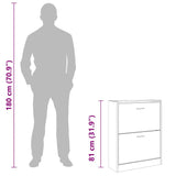 Shoe Cabinet Brown Oak 63x24x81 cm Engineered Wood 342563