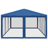 Party Tent with 10 Mesh Sidewalls Blue 6x4 m HDPE 4010067
