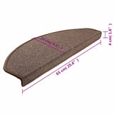 Stair Mats 10 pcs 65x24x4 cm Coffee Brown Half Round Large 149759