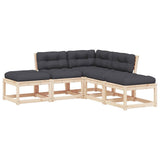 5 Piece Garden Sofa Set with Cushions Solid Wood Pine 3216965