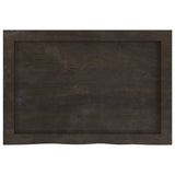 Table Top Dark Brown 60x40x cm Treated Solid Wood Oak 3156408
