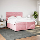 Box Spring Bed with Mattress Pink 200x200 cm Velvet 3291013