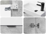 Bathroom Vanity Unit with Tap Concrete Grey 45.5 x 22.5 x 84 cm 889436