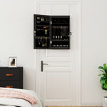 Mirror Jewellery Cabinet with LED Lights Wall Mounted Black 353239