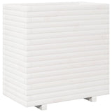 Garden Planter White 70x40x72.5 cm Solid Wood Pine 3282590