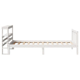 Bed Frame without Mattress White 90x190 cm Single Solid Wood Pine 3305748