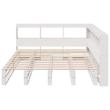 Bookcase Bed without Mattress White 140x200cm Solid Wood Pine 3324500
