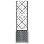 ZNTS Garden Planter with Trellis Light Grey 40x40x136 cm PP 153270