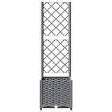 ZNTS Garden Planter with Trellis Light Grey 40x40x136 cm PP 153270