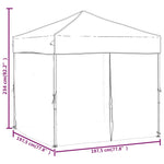 ZNTS Folding Party Tent with Sidewalls Red 2x2 m 93506