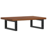 Basin Shelf Wall Mounted Steel and Solid Wood Oak 3302349