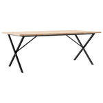 ZNTS Dining Table X-Frame 200x100x75.5 cm Solid Wood Pine and Steel 3282767