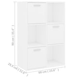 Storage Cabinet White 60x29.5x90 cm Engineered Wood 801134