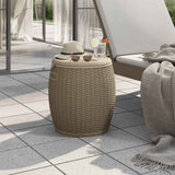 4-in-1 Garden Storage Box Light Brown Polypropylene 364156