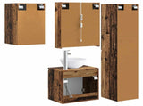 Bathroom Cabinet Set 5 pcs Old Wood 53 x 15.5 x 70 cm 3407309