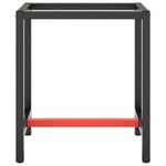 ZNTS Work Bench Frame Matte Black and Matte Red 70x50x79 cm Metal 151449