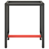 ZNTS Work Bench Frame Matte Black and Matte Red 70x50x79 cm Metal 151449