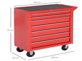 7-Drawer Rolling Tool Chest on Wheels, Lockable Tool Cabinet with Side Handle, Metal Tool Box T3398P344739