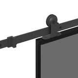 Sliding Door with Hardware Set 76x205 cm Tempered Glass&Aluminium 3332986
