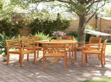 Garden Chair Set of 6 Natural Acacia Solid Acacia wood Standard 3216304