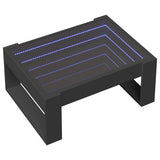 Coffee Table with Infinity LED Black 70x53x30 cm 847631