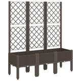 Garden Planter with Trellis Brown 120x40x142 cm PP 367930