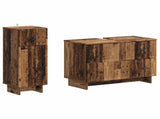 2 Piece Bathroom Cabinet Set EDE Old Wood Engineered Wood 3417664