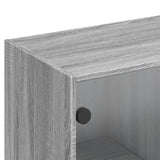 Bookcase with Doors Grey Sonoma 136x37x142 cm Engineered Wood 3206529