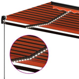 3069165 Manual Retractable Awning with LED 600x300 cm Orange and Brown